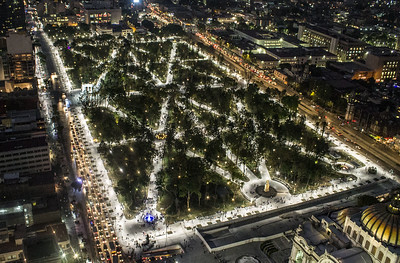 Alameda Central during the night, Mexico City, Mexico