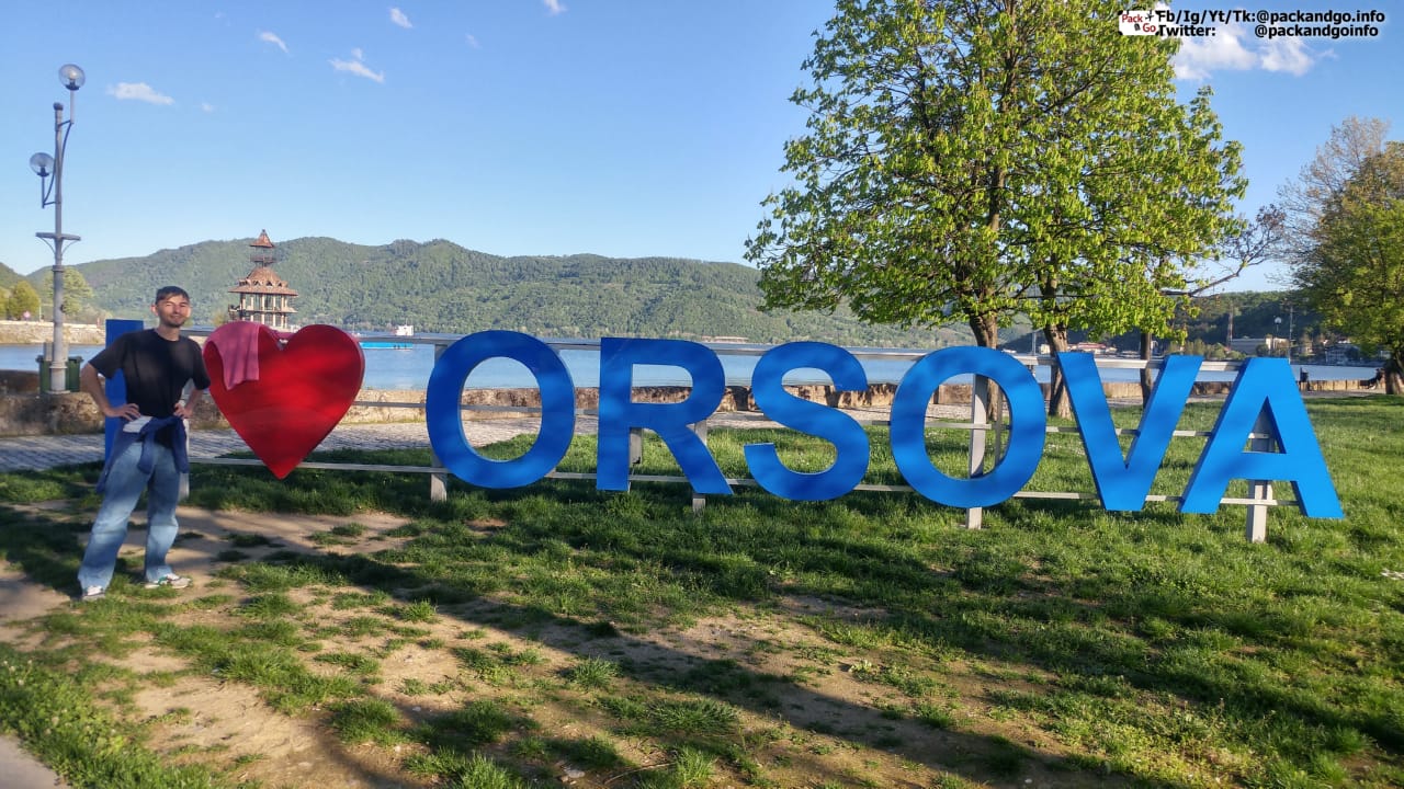 The touristic sign of Orsova in Orsova, Romania