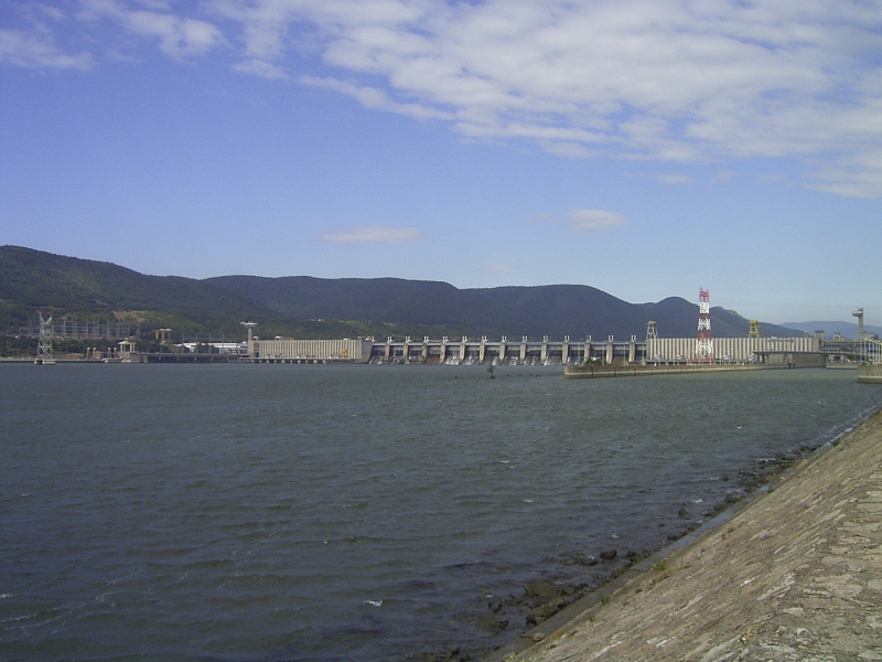 Iron Gate I dam, a large water dam on Danube river between Serbia and Romania