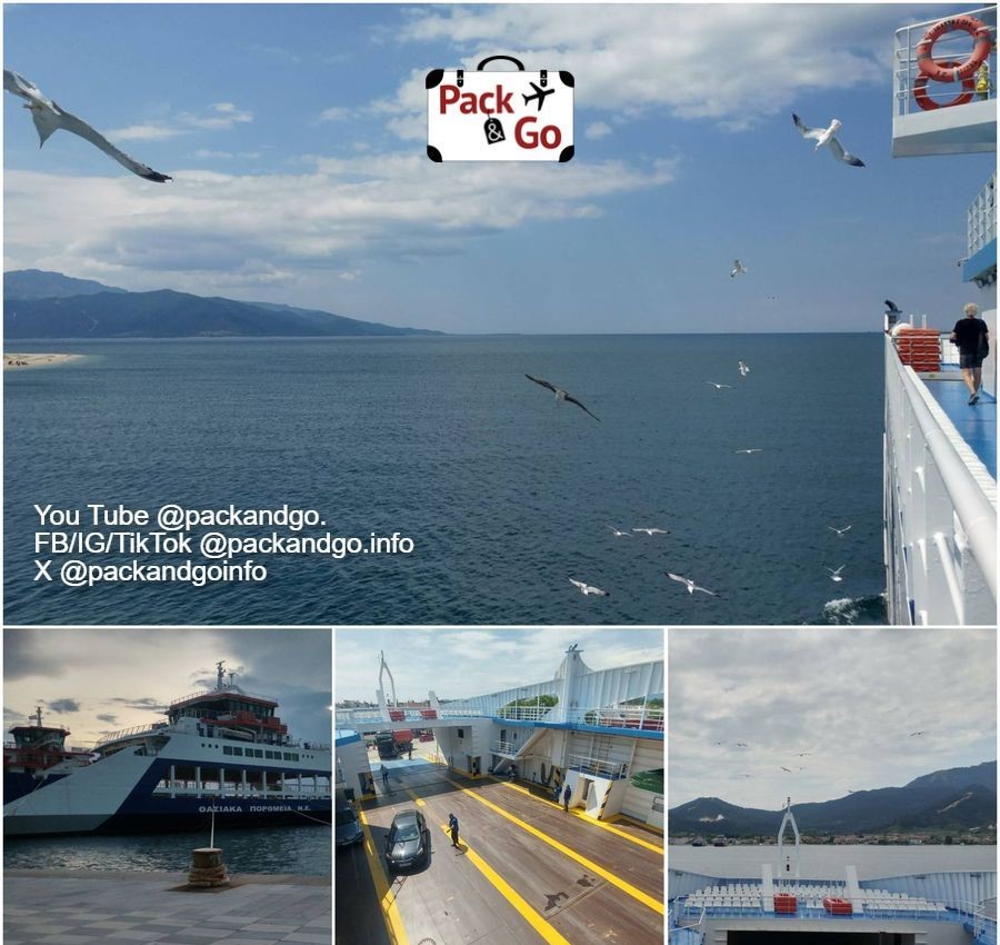 4 Grids Collage different views of the Ferry (Keramoti -Thasos) published 23 dic 2024