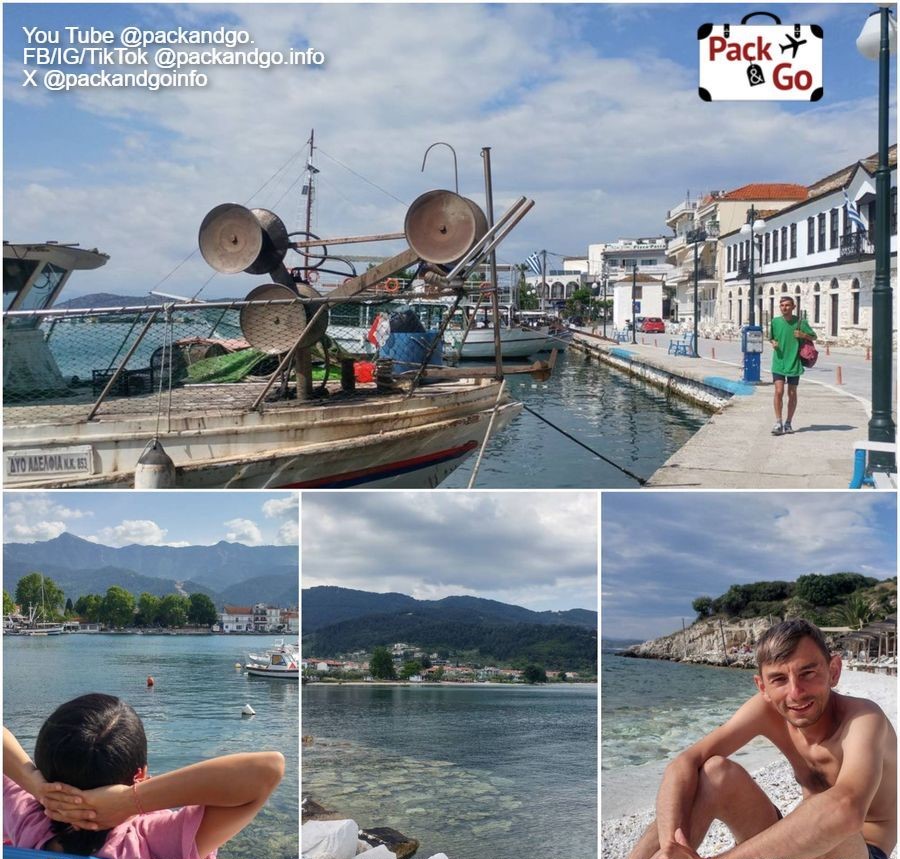 4 Grids Collage views of Limenas Thasos published 23 dic 2024