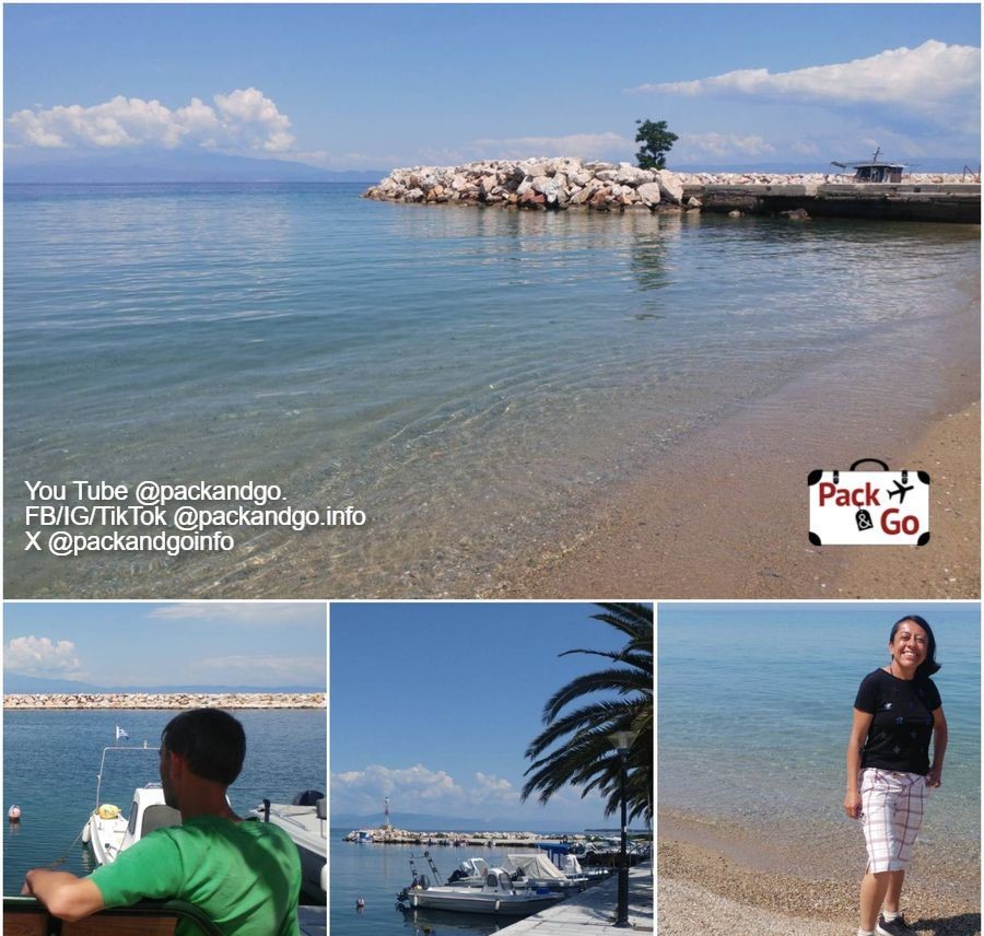 4 Grids Collage views of Skala Kalirachis, Thasos, GR