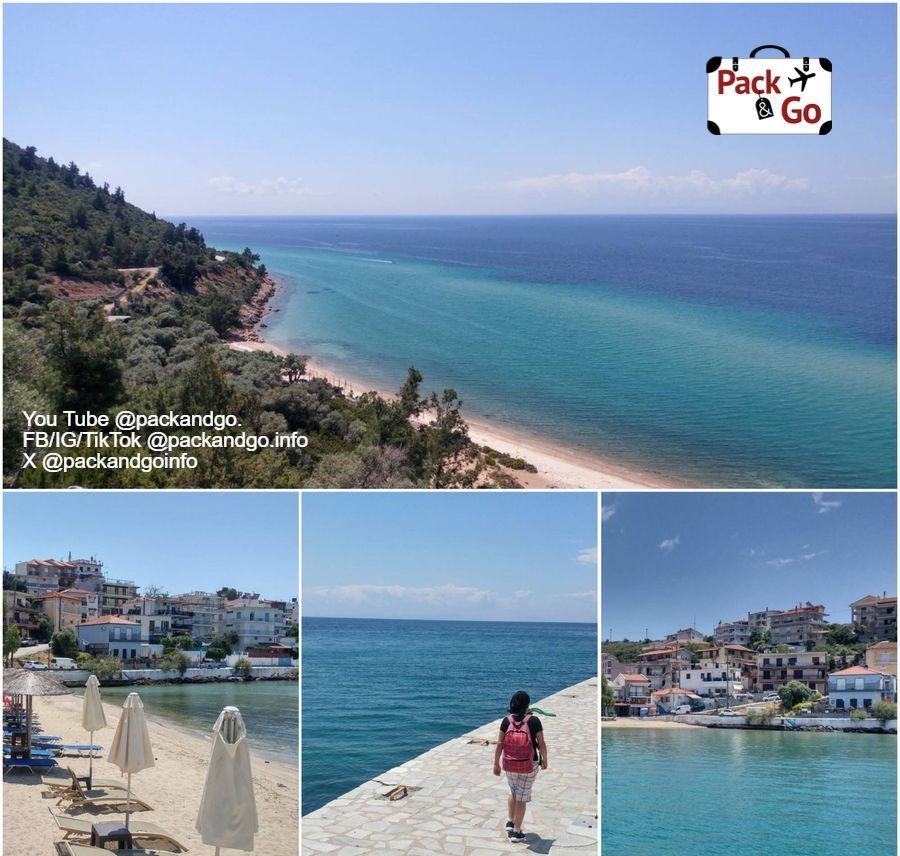 4 Grids Collage Views of Skala Marion Thasos