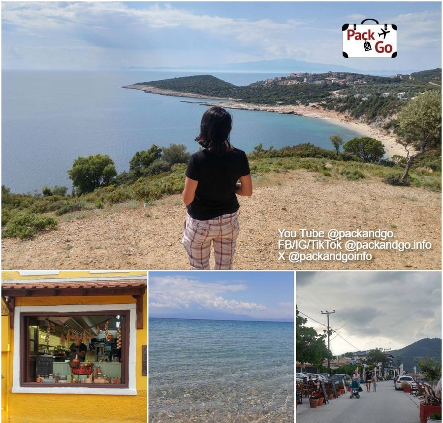 4 Grids Collage views of Skala Panagia, Thasos, GR