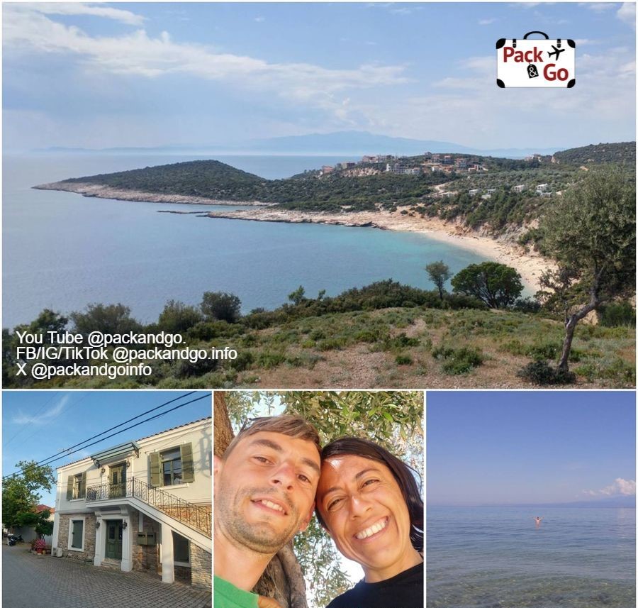 4 Grids Collage views of Skala Potamia, Thasos, GR