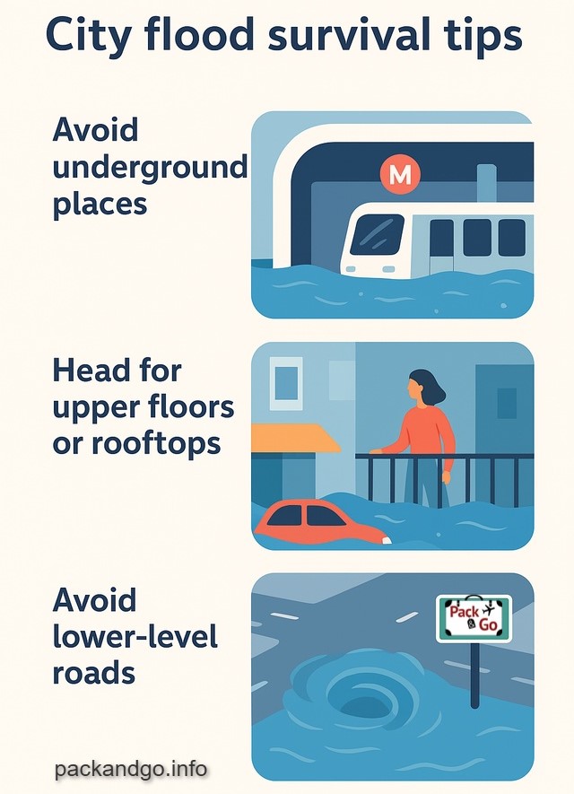 Situations demonstrating City flood survival tips
